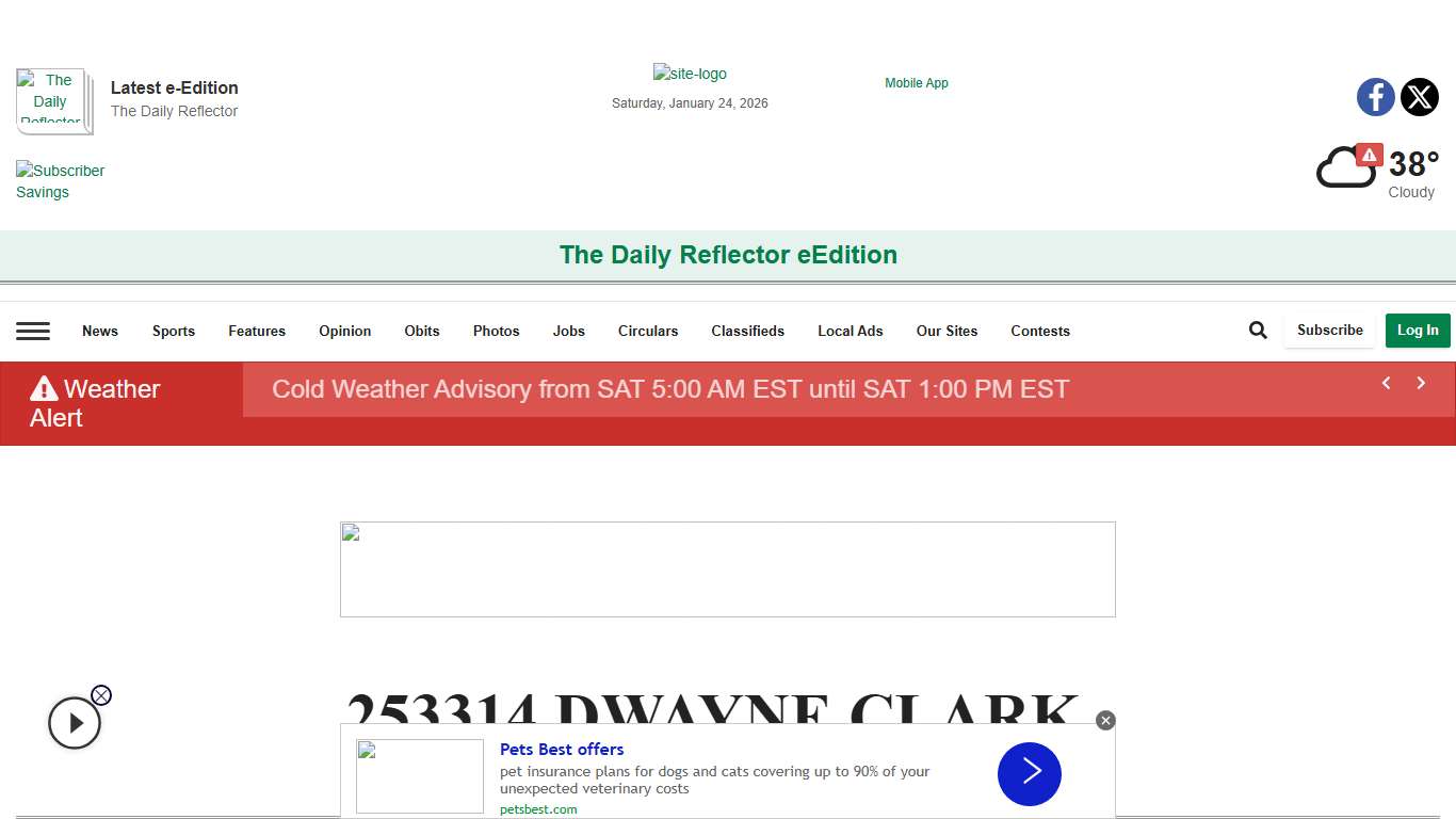 253314 DWAYNE CLARK Jail Bookings reflector.com